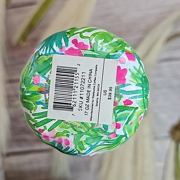 NWT LILLY PULITZER STARBUCKS S'WELL PALM BEACH JUNGLE WATER BOTTLE CANTEEN - Picture 7 of 13